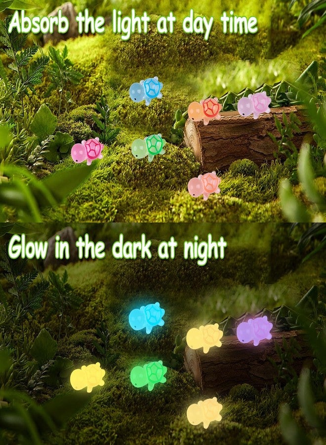 FOIMAS Mini Sea Turtle Figurines,60pcs Glow in The Dark Turtle Figure for Craft Garden Decor Home and Party Decorations - Image 3